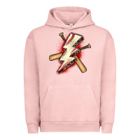 Pigment Salmon baseball lightning bolt Urban Hoodie - Zillion Design Studio