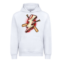 White baseball lightning bolt Urban Hoodie - Zillion Design Studio