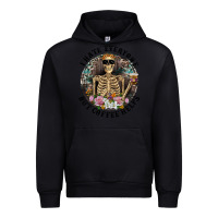 Black I Hate Everyone But Coffee Helps With Flowers Urban Hoodie - RanaPortraitStore