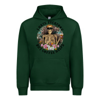 Forest Green I Hate Everyone But Coffee Helps With Flowers Urban Hoodie - RanaPortraitStore