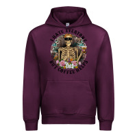 Mauve Wine I Hate Everyone But Coffee Helps With Flowers Urban Hoodie - RanaPortraitStore