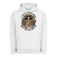 Pigment Lunar Rock I Hate Everyone But Coffee Helps With Flowers Urban Hoodie - RanaPortraitStore