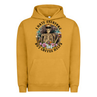 Pigment Peanut Butter I Hate Everyone But Coffee Helps With Flowers Urban Hoodie - RanaPortraitStore