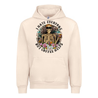 Sandshell I Hate Everyone But Coffee Helps With Flowers Urban Hoodie - RanaPortraitStore