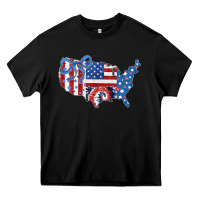 Black America map Heavy Core Tee - CowhideDigitalArt