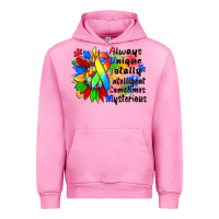Fuchsia Pink always unique totally intelligent sometimes myster Urban Hoodie - Zillion Design Studio