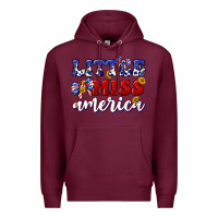 Burgundy little miss america Premium Hoodie - texasbilliewilder
