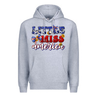 Heather Grey little miss america Premium Hoodie - texasbilliewilder