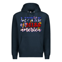 Navy little miss america Premium Hoodie - texasbilliewilder