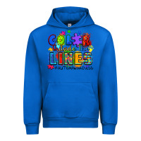Cobalt color outside the lines autism awareness Urban Hoodie - Zillion Design Studio