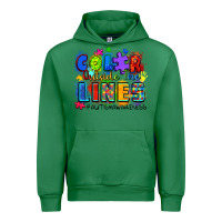 Emerald color outside the lines autism awareness Urban Hoodie - Zillion Design Studio