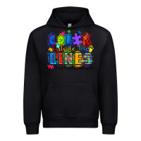 Foreset Green color outside the lines autism awareness Urban Hoodie - Zillion Design Studio