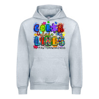 Heather Grey color outside the lines autism awareness Urban Hoodie - Zillion Design Studio
