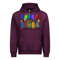 Mauve Wine color outside the lines autism awareness Urban Hoodie - Zillion Design Studio