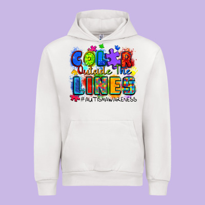Urban Hoodie color outside the lines autism awareness