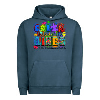Pigment Midnight Navy color outside the lines autism awareness Urban Hoodie - Zillion Design Studio
