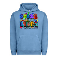 Pigment Pebble Blue color outside the lines autism awareness Urban Hoodie - Zillion Design Studio