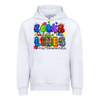 White color outside the lines autism awareness Urban Hoodie - Zillion Design Studio