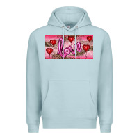 Blue Mist Valentine's Day Love Balloon Heart Balloons Premium Hoodie - RanaPortraitStore
