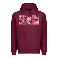 Burgundy Valentine's Day Love Balloon Heart Balloons Premium Hoodie - RanaPortraitStore