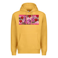 Mustard Valentine's Day Love Balloon Heart Balloons Premium Hoodie - RanaPortraitStore