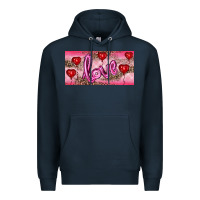 Navy Valentine's Day Love Balloon Heart Balloons Premium Hoodie - RanaPortraitStore