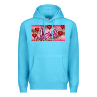 Ocean Blue Valentine's Day Love Balloon Heart Balloons Premium Hoodie - RanaPortraitStore