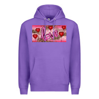 Purple Valentine's Day Love Balloon Heart Balloons Premium Hoodie - RanaPortraitStore