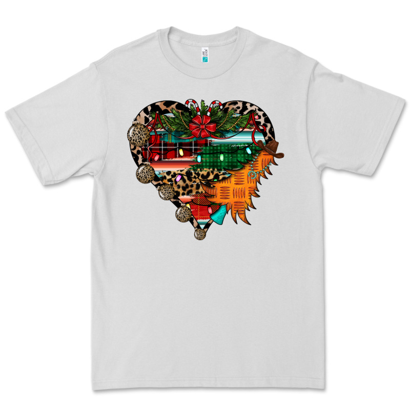 Festive Western Christmas Heart Premium Tee by CowhideDigitalArt | Teevron