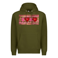 Army Green Valentine's Day Xoxo Premium Hoodie - RanaPortraitStore