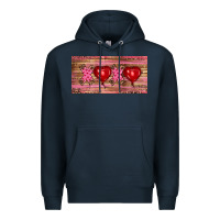 Navy Valentine's Day Xoxo Premium Hoodie - RanaPortraitStore