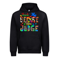 Black think before you judge autism Urban Hoodie - Zillion Design Studio