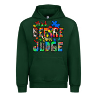Forest Green think before you judge autism Urban Hoodie - Zillion Design Studio