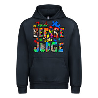 Navy think before you judge autism Urban Hoodie - Zillion Design Studio
