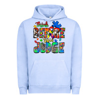 Pigment Grape Ice think before you judge autism Urban Hoodie - Zillion Design Studio