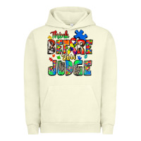 Pigment Pistachio think before you judge autism Urban Hoodie - Zillion Design Studio