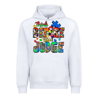 White think before you judge autism Urban Hoodie - Zillion Design Studio