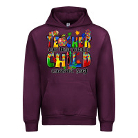 Mauve Wine teacher can hear what a child cannot say Urban Hoodie - Zillion Design Studio