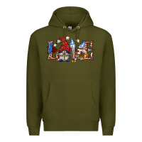 Army Green love 4th july with gnome billie wilder Premium Hoodie - texasbilliewilder