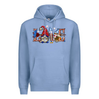 Colony Blue love 4th july with gnome billie wilder Premium Hoodie - texasbilliewilder