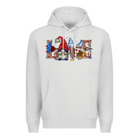 Dove Grey love 4th july with gnome billie wilder Premium Hoodie - texasbilliewilder