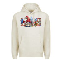 Oatmeal Heather love 4th july with gnome billie wilder Premium Hoodie - texasbilliewilder