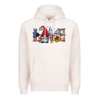 Pale Pink love 4th july with gnome billie wilder Premium Hoodie - texasbilliewilder