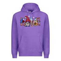 Purple love 4th july with gnome billie wilder Premium Hoodie - texasbilliewilder