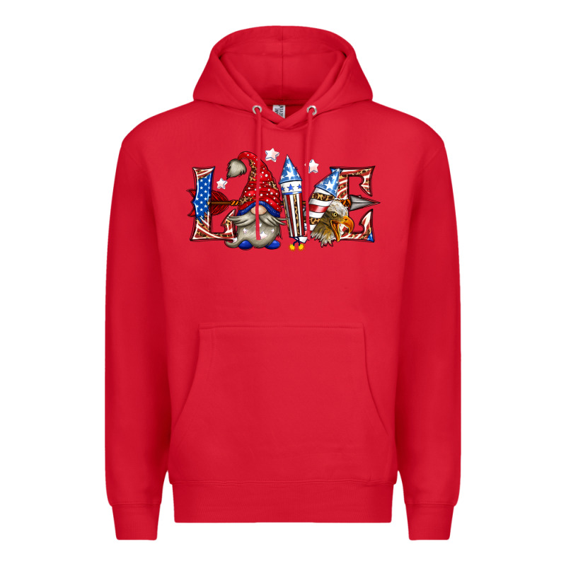 Love 4th July With Gnome Billie Wilder Premium Hoodie by texasbilliewilder | Teevron