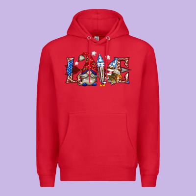 Love 4th July With Gnome Billie Wilder Premium Hoodie Designed By Texasbilliewilder