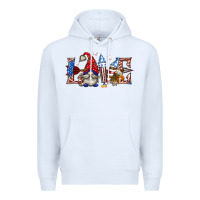 White love 4th july with gnome billie wilder Premium Hoodie - texasbilliewilder