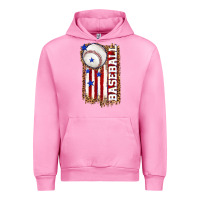 Fuchsia Pink baseball american flag Urban Hoodie - texasbilliewilder