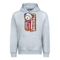 Heather Grey baseball american flag Urban Hoodie - texasbilliewilder