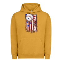 Pigment Peanut Butter baseball american flag Urban Hoodie - texasbilliewilder
